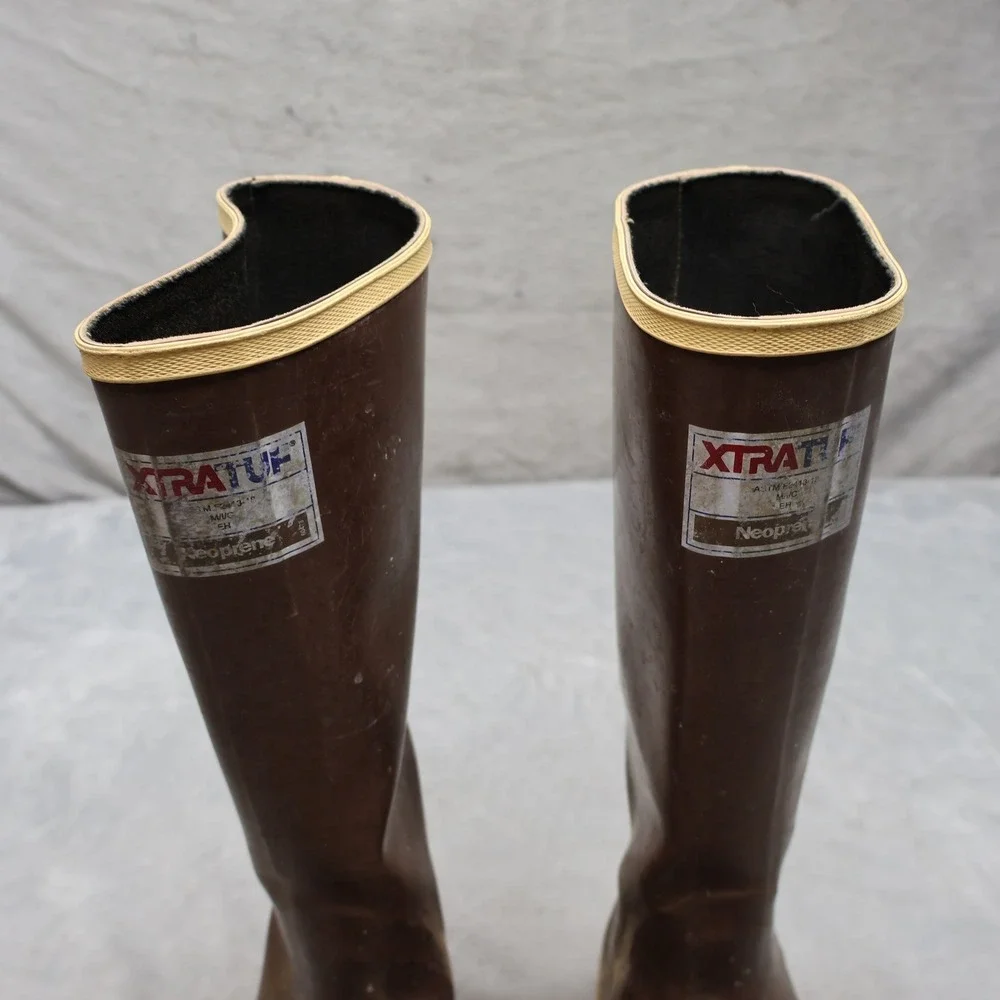 XTRATUF Men 9 Rain Boot Brown Legacy Utility Fishing Work Waterproof Safety READ